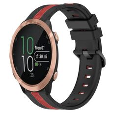 Per Garmin Forerunner 645 Music Cinturino in silicone bicolore verticale da 20 mm (nero + rosso)