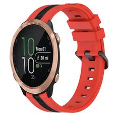 Per Garmin Forerunner 645 Music Cinturino in silicone bicolore verticale da 20 mm (rosso + nero)