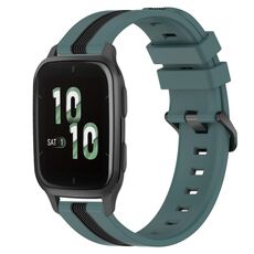 Per Garmin Forerunner Sq2 Cinturino in silicone bicolore verticale da 20 mm (verde + nero)