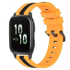 Per Garmin Forerunner Sq2 Cinturino in silicone bicolore verticale da 20 mm (giallo + nero)