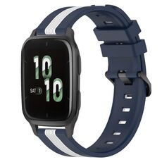 Per Garmin Forerunner Sq2 Cinturino in silicone bicolore verticale da 20 mm (blu + bianco)