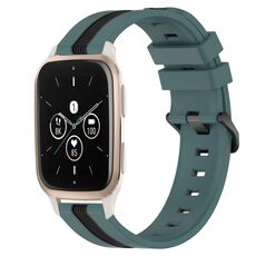 Per Garmin Forerunner Sq2 Music Cinturino in silicone bicolore verticale da 20 mm (verde + nero)