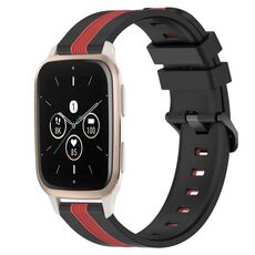 Per Garmin Forerunner Sq2 Music Cinturino in silicone bicolore verticale da 20 mm (nero + rosso)