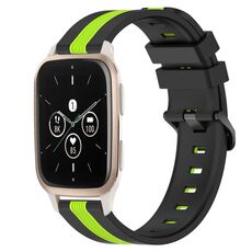 Per Garmin Forerunner Sq2 Music Cinturino in silicone bicolore verticale da 20 mm (nero + verde lime)