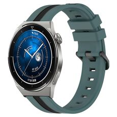Per Huawei Watch GT3 Pro 43mm 20mm Cinturino in silicone bicolore verticale (verde + nero)
