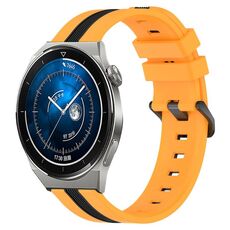Per Huawei Watch GT3 Pro 43mm 20mm Cinturino in silicone bicolore verticale (giallo + nero)
