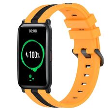For Honor Watch ES 20mm Cinturino in silicone bicolore verticale (giallo + nero)