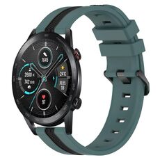 Per Honor Magic Watch2 42mm 20mm Cinturino in silicone bicolore verticale (verde + nero)