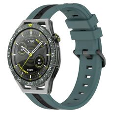 Per Huawei Watch GT 3 SE Cinturino in silicone bicolore verticale da 22 mm (verde + nero)