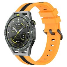 Per Huawei Watch GT 3 SE Cinturino in silicone bicolore verticale da 22 mm (giallo + nero)