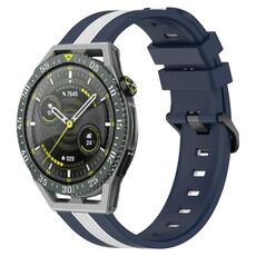 Per Huawei Watch GT 3 SE Cinturino in silicone bicolore verticale da 22 mm (blu + bianco)