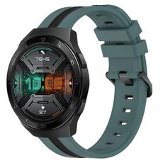 Per Huawei Watch GT 2E 22mm Cinturino in silicone bicolore verticale (verde + nero)