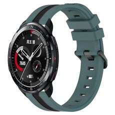 For Honor Watch GS Pro 22mm Cinturino in silicone bicolore verticale (verde + nero)