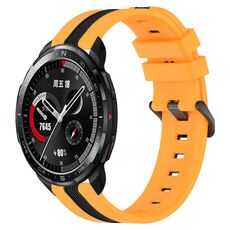 Cinturino per orologio in silicone bicolore verticale da 22 mm per Honor Watch GS Pro (giallo + nero)