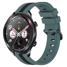 For Honor Watch Dream 22mm Cinturino in silicone bicolore verticale (verde + nero)