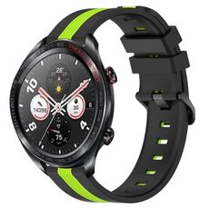 For Honor Watch Dream 22mm Cinturino in silicone bicolore verticale (nero + verde lime)