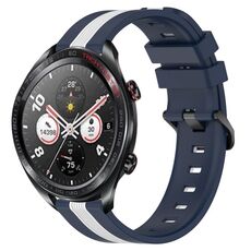 For Honor Watch Dream 22mm Cinturino in silicone bicolore verticale (blu + bianco)