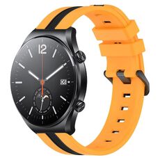 Per Xiaomi MI Watch S1 Cinturino in silicone bicolore verticale da 22 mm (giallo + nero)
