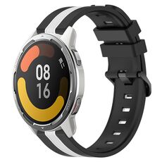 Per Xiaomi MI Watch Color 2 Cinturino in silicone bicolore verticale da 22 mm (nero + bianco)
