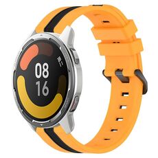 Per Xiaomi MI Watch Color 2 22mm Cinturino in silicone bicolore verticale (giallo + nero)