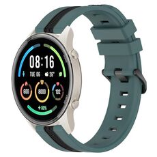 Per Xiaomi MI Watch Sport Cinturino in silicone bicolore verticale da 22 mm (verde + nero)