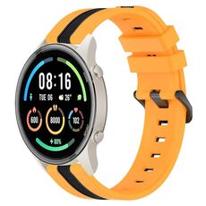 Per Xiaomi MI Watch Sport Cinturino in silicone bicolore verticale da 22 mm (giallo + nero)