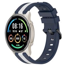 Per Xiaomi MI Watch Sport Cinturino in silicone bicolore verticale da 22 mm (blu + bianco)