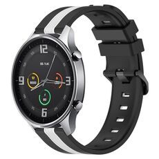Per Xiaomi MI Watch Color 22mm Cinturino in silicone bicolore verticale (nero + bianco)