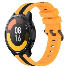 Per Xiaomi MI Watch S1 Active 22mm Cinturino in silicone bicolore verticale (giallo + nero)