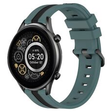 Per Xiaomi Haylou RT2 LS10 Cinturino in silicone bicolore verticale da 22 mm (verde + nero)