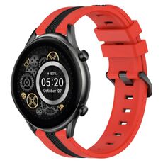 Per Xiaomi Haylou RT2 LS10 Cinturino in silicone bicolore verticale da 22 mm (rosso + nero)