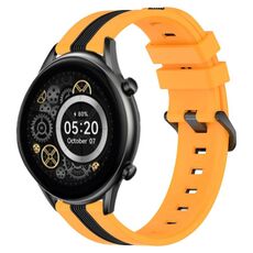 Per Xiaomi Haylou RT2 LS10 Cinturino in silicone bicolore verticale da 22 mm (giallo + nero)