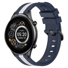 Per Xiaomi Haylou RT2 LS10 Cinturino in silicone bicolore verticale da 22 mm (blu + bianco)