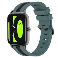 Per Xiaomi Haylou RS4 LS12 Cinturino in silicone bicolore verticale da 22 mm (verde + nero)
