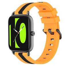 Per Xiaomi Haylou RS4 LS12 Cinturino in silicone bicolore verticale da 22 mm (giallo + nero)