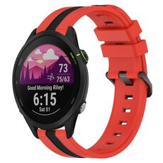 Per Garmin Forerunner 255 Cinturino in silicone bicolore verticale da 22 mm (rosso + nero)