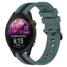 Per Garmin Forerunner 255 Music Cinturino in silicone bicolore verticale da 22 mm (verde + nero)