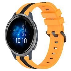 Per cinturino in silicone bicolore verticale da 22 mm Garmin Venu 2 (giallo + nero)