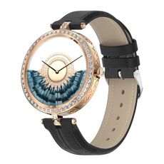 GT10 Smart Watch con schermo a colori da 1,32 pollici, supporto monitoraggio della frequenza cardiaca/monitoraggio della pressione sanguigna (oro nero)