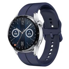 Per Huawei Watch GT3 42mm 20mm cinturino in silicone con cinturino (blu navy)