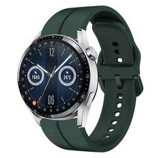 Per Huawei Watch GT3 42mm 20mm cinturino in silicone con cinturino (verde scuro)