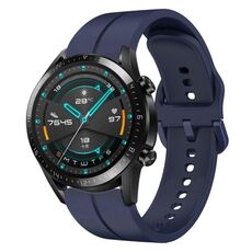 Per Huawei Watch GT2 42mm 20mm cinturino in silicone con cinturino (blu navy)