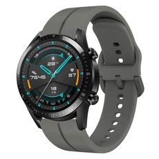 Per Huawei Watch GT2 42mm 20mm cinturino in silicone con cinturino (grigio scuro)