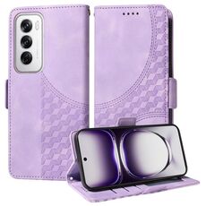 Per la custodia in pelle stellata con rombo in rilievo globale per OPPO Reno12 5G (viola)