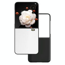 Custodia per telefono a copertura totale con telaio nero in pelle PU Flip per Honor Magic V (bianca)