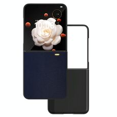 Custodia per telefono a copertura totale con telaio nero in pelle PU Flip per Honor Magic V (blu scuro)