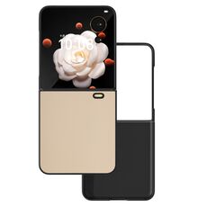 Custodia per telefono a copertura totale con telaio nero in pelle PU Flip per Honor Magic V (rosa pesca)