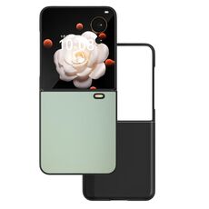 Custodia per telefono a copertura totale con telaio nero in pelle PU Flip per Honor Magic V (verde chiaro)