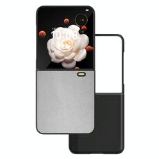 Per Honor Magic V Flip Custodia in pelle PU con cornice nera a copertura totale (Argento)