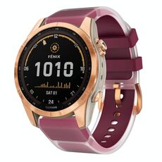 Per Garmin Fenix ​​7S Glacier Clear cinturino in silicone bicolore (vino rosso)